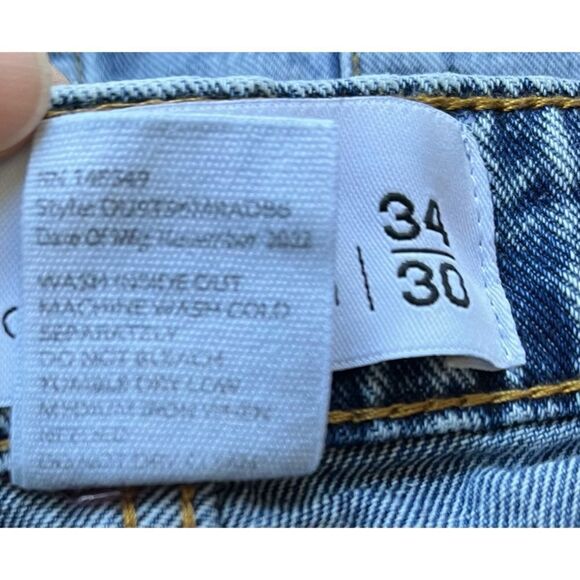 Paper Denim & Cloth Mens Denim Jeans Straight Mid Rise Blue Wash 34/30 - Picture 6 of 14